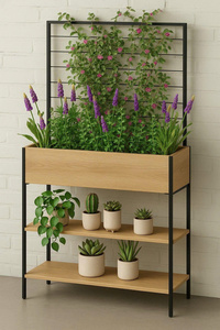 Support à plantes 3 niveaux, nouveau design, très vendu, pour jardin extérieur, balcon, véranda, cour, pelouse, mobilier de jardin - Product Image 5