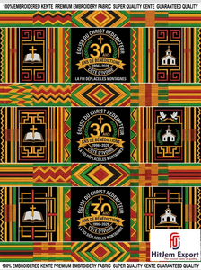 ผู้ผลิตและจำหน่ายผ้าพิมพ์ลายแอฟริกันแบบขายส่ง รับผลิตผ้า Kente สำหรับโบสถ์ตามสั่ง - Product Image 2