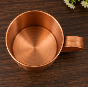 Artisan Ribbon Solid <b>Copper</b> <b>Mug</b> with Flat Comfort Handle Eco-Friendly Drinkware Home Use Vintage Style Drinkware - Product Image 2