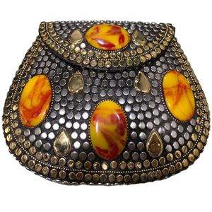 Lameterartz – pochette en métal indien avec pierres, sac à bandoulière en mosaïque en laiton - Product Image 1