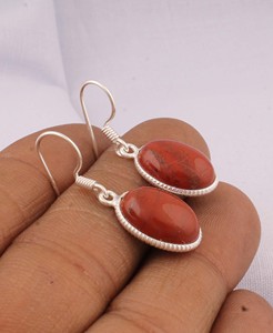 925 <b>Sterling</b> <b>Silver</b> Oval Lapis Lazuli Vintage Engagement Drop Earrings Smooth Cabochon Gemstone <b>Wire</b> Dangle Earrings for - Product Image 3