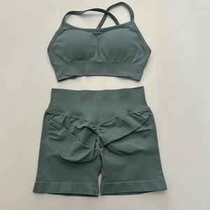 Conjunto Deportivo de 2 Piezas Personalizado 100% Algodón para Mujer, Ropa de Gimnasio y Yoga, Pantalones Cortos - Product Image 6