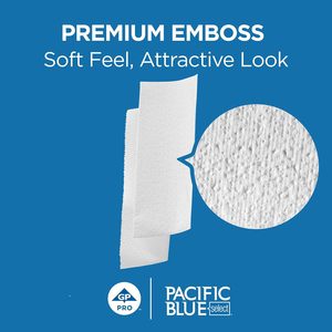 Serviettes en papier multicouches Pacific Blue Select Premium, blanches, largeur pliée 3,2 po, 125 serviettes/paquet, 16 paquets/caisse (21000) - Product Image 3