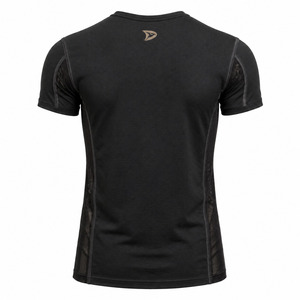 T-shirt slim fit Y2K, noir anthracite, manches courtes, style streetwear, avec motif étoile en strass couleur bronze, panneaux latéraux en maille transparente - Product Image 4