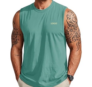 Camiseta sin mangas para hombre con logo personalizado, ligera, transpirable, de secado rápido, de malla, para entrenamiento, correr, gimnasio, verano. - Product Image 6