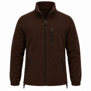 Custom Logo <b>Mens</b> Polar Fleece <b>Jacket</b> Full Zipper Chest Pocket Elastic Cuffs <b>Warm</b> Industrial Outerwear Custom Workwear <b>Jacket</b> - Product Image 1