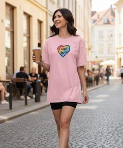 Camiseta de mujer con hombros caídos, estampada, de mezcla de algodón, suave, transpirable y ligera - Product Image 4