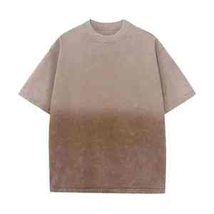 T-shirt surdimensionné personnalisé délavé à l'acide pour homme, en coton épais, style streetwear, col rond, décontracté, pour l'été et la gym, prêt pour impression DTG - Product Image 3