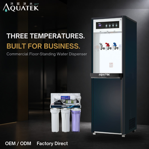 Distributeur d'eau sur pied Aquatek AQ-1123, eau chaude, tiède et froide, système RO, acier inoxydable, usage commercial - Product Image 1
