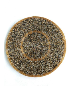 <b>Beaded</b> <b>Placemats</b> Set Style Table Mat <b>Beaded</b> Design Natural Brown Black Pattern <b>Placemat</b> - Product Image 1