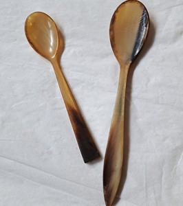 Natural Buffalo Horn Kitchen Cutlery Spoons Horn <b>Fork</b> Customized Horn Spoon Handle Design Made Flatware Tea Spoon Used - Product Image 1