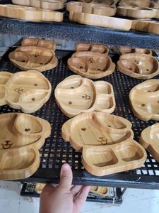 Plato de Bambú Ecológico Reutilizable para Bebés, Plato de Bambú con Forma de Perro, Bandeja de Comida Dividida para Niños Pequeños de Vietchoice - Product Image 6