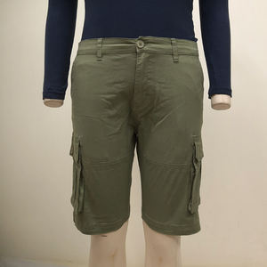 Pantalones Cortos de Sarga Elástica para Hombre, con Mezcla de Algodón Suave, Corte Ajustado, Comodidad y Ligereza, Ideales para Salidas Informales - Product Image 1