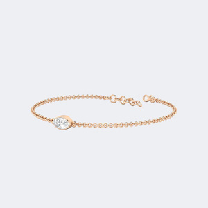 0.50CTW Marquise Cut Diamond Station Bracelet Bezel Set <b>Solid</b> <b>Gold</b> Elegant Link Chain Jewelry Minimalist Gift for Women - Product Image 3