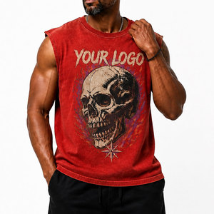 Nouveau débardeur musculaire graphique sans manches délavé à l'acide, coupe décontractée, pour homme, en coton 220g, idéal pour la gym et l'entraînement - Product Image 3