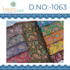 Tissu crêpe naturel HONEY LACE de haute qualité, non tissé, tricoté chaîne, poids moyen, polyester/nylon/métallique, avec motifs floraux/perles, pour mariage - Product Image 2