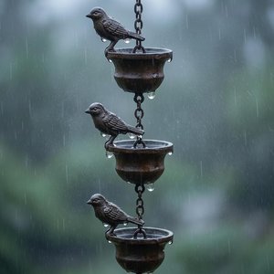 Attrape-pluie en métal en forme d'oiseau pour gouttière, décoration extérieure de toit, style vintage, finition thermolaquée, installation et accrochage faciles - Product Image 5