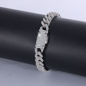 Bracelet de poignet en argent sterling de qualité supérieure avec pierres étincelantes certifiées, bijoux de mode urbaine de luxe, cadeau pour hommes et femmes modernes - Product Image 2