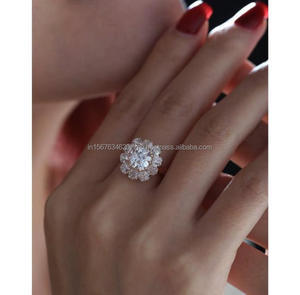 IGI/ Lab Grown <b>Cushion</b> Cut Diamond Vintage 14k White Gold Unisex Wedding/Engagement Ring Prong Setting Party-Worthy - Product Image 3