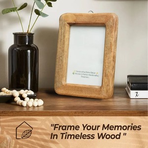 Handmade Foldable Wooden Photo <b>Frame</b> Rectangular Rustic Elegant Vintage Modern Tabletop Decor Vertical Orientation - Product Image 2