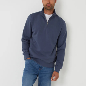 High Quality 100% Cotton Men's Quarter Zipper Winter <b>Sweatshirt</b> with Embroidered Custom Logo Oversized Heavyweight Hip Hop - Product Image 6