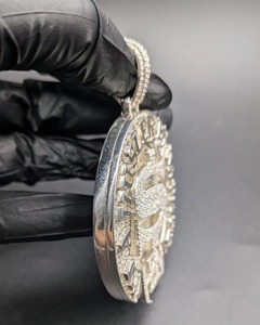 Pendentif Thème 'Je suis un Husler par nature' en Moissanite, Alliage d'Argent 925, Cristal et Strass, Breloque Hip Hop pour Homme, Cadeau - Product Image 3