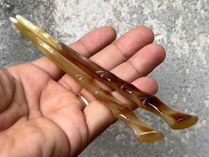 Épingle à cheveux en corne de buffle naturelle, bâtonnet à cheveux fait main, accessoire capillaire vintage pour femme, support pour chignon - Product Image 6