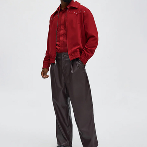 กางเกงหนังผู้ชายคุณภาพดีราคาถูก จำนวนมาก เอวสูง สไตล์ลำลอง กางเกงหนัง PU ผู้ชาย - Product Image 3