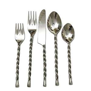 Juego de cubiertos de plata de acero inoxidable americano de alta calidad de 5 uds con asas en espiral modernas aptas para lavavajillas para eventos especiales - Product Image 6