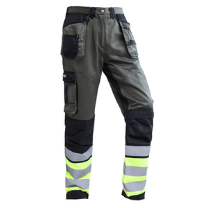 กางเกงทำงานสะท้อนแสงระดับความปลอดภัย 2 แบบ Hi-Vis หลายกระเป๋า กางเกงคาร์โก้ผู้ชาย คุณภาพสูง แบบสั่งทำพิเศษ - Product Image 4
