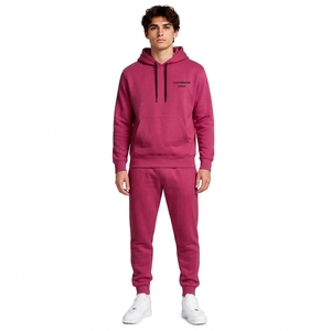 Unisex Lightweight Fleece Lined Hooded Tracksuit 100% Cotton Sweatshirt Pants Set Winter Streetwear Regular Fit Full Length Side - Product Image 1