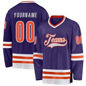 Custom Unisex Ice Hockey Jersey Customizable Team Logo Sublimated for Orange White V-Neck Full Sleeve Breathable Anti-UV - Product Image 1