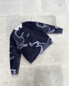 Pull en mohair duveteux de qualité supérieure, imprimé abstrait vintage, coupe ample, streetwear chaud d'hiver, unisexe, vente en gros - Product Image 6