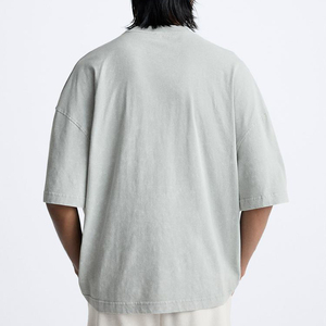 เสื้อยืดผู้ชายสไตล์ฮิปฮอปแบบถักสั่งทำพิเศษ เนื้อผ้าหนา ทรงโอเวอร์ไซส์ โลโก้ด้านหน้า ลายตัวอักษรเป็นมิตรกับสิ่งแวดล้อม - Product Image 6
