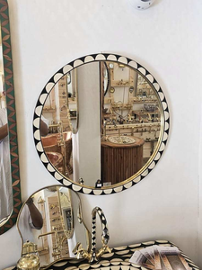 Espejo de Pared Ecológico con Incrustaciones de Hueso, Hecho a Mano, Decoración de Hogar de Lujo con Tamaño y Color Personalizables - Product Image 2