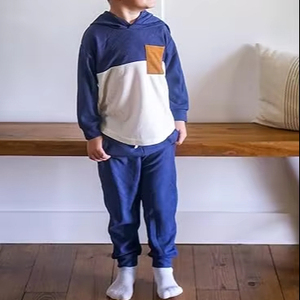ชุดเซ็ตเสื้อผ้าเด็กขายส่งสำหรับฤดูใบไม้ผลิ |   เสื้อสเวตเชิ้ตคอกลมและกางเกงขายาว ชุดเซ็ตผ้าฝ้ายสำหรับเด็ก ฤดูใบไม้ผลิ |   เสื้อสเวตเชิ้ตลำลอง - Product Image 1