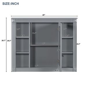 Modern 35 X 28 Wall Mounted Bathroom <b>Storage</b> Cabinet Medicine Cabinet with Mirror Stylish <b>Bath</b> Mirrors - Product Image 5