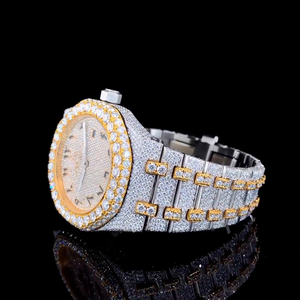 Montre de luxe mécanique pour homme, sertie de moissanite de haute qualité, avec lunette en acier inoxydable, cadran analogique carré, bracelet de 20 mm, style rappeur - Product Image 4