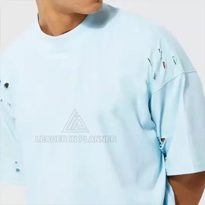 เสื้อยืดสตรีทแวร์แบบดิสเทรส เสื้อยืดดิสเทรสระบายอากาศได้ดี เสื้อยืดดิสเทรสโลโก้แบบกำหนดเอง - Product Image 4