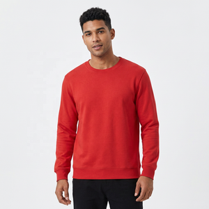 Suéter de Punto Rojo Unisex, Cuello Redondo, Corte Regular, Color Sólido, Estilo Casual - Product Image 3