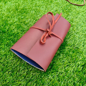 Fine Burgundy A6 Leather Diary Cover Small Notebook Sleeve Mini Journal Holder Hand <b>Book</b> <b>Note</b> Pad Paper Card Sheet Lock Soft Fit - Product Image 3