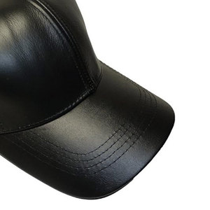 Gorra de béisbol de cuero genuino unisex de alta calidad con logotipo personalizado, estilo vintage, en MOQ bajo. - Product Image 5