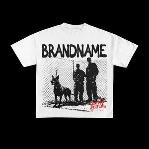 T-shirts de sport imprimés personnalisés de haute qualité en gros, 100% coton, col rond, coupe ample pour hommes - Product Image 4