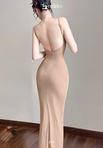 เดรสยาวผู้หญิงขายส่ง - สายเดี่ยวรัดรูปเซ็กซี่ ET2379 - Product Image 6