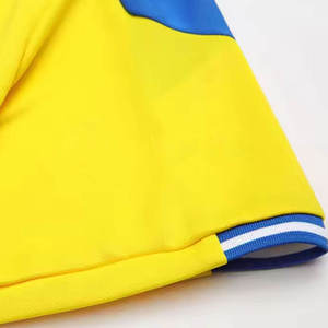 Ensemble de vêtements de sport unisexe jaune et bleu, manches courtes, col en V, séchage rapide, respirant, éco-responsable, taille élastique, polyester, pour adultes - Product Image 4