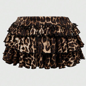 Casual Women <b>Ruffled</b> <b>Skirt</b> Stylish Women <b>Ruffled</b> <b>Skirt</b> Smooth Texture With Flexible Fit And Elegant Layered Ruffle Design - Product Image 2
