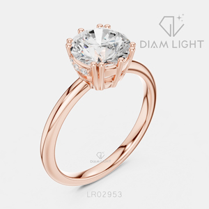 Bague de fiançailles en diamant de laboratoire rond certifié IGI 2,00 carats, or blanc 14 carats, couleur F+, clarté VS+, bague de promesse pour femme, cadeau - Product Image 4