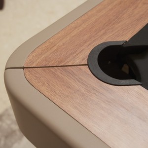 Convertible Adjustable Foldable <b>Solid</b> <b>Wood</b> Negroni Pool <b>Table</b> Dining <b>Top</b> Suede Legs Leather Wrapped Luxury Bestseller - Product Image 4