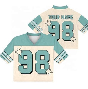 เสื้อเจอร์ซีย์ตาข่ายคุณภาพพรีเมียม ทรงครอป คอวี แขนสั้น ป้องกันแบคทีเรีย สำหรับผู้หญิง สตรีทแวร์  สามารถสั่งทำชื่อและหมายเลขได้ - Product Image 2