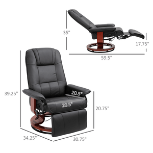 Set di Poltrone Reclinabili Elettriche in Vera Pelle con Meccanismo Elettrico, Porta USB, Telaio in Legno Estensibile, Arredamento per Soggiorno - Product Image 2